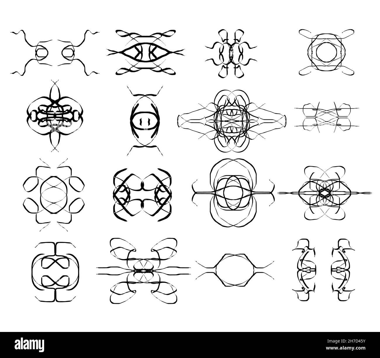 Vektor-Symbole Formen isoliert auf weißem Hintergrund, Dekorationselemente Vektor-Illustration gesetzt Stockfoto