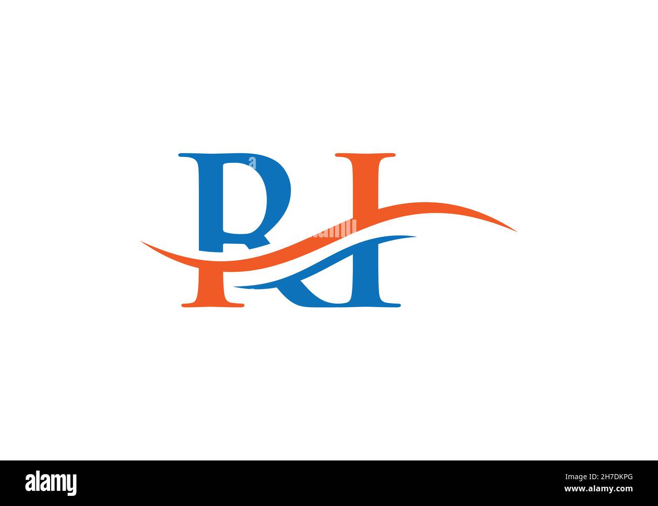 Modernes RI Logo Design für Geschäfts- und Firmenidentität. Kreativer RI-Brief mit Luxuskonzept Stock Vektor