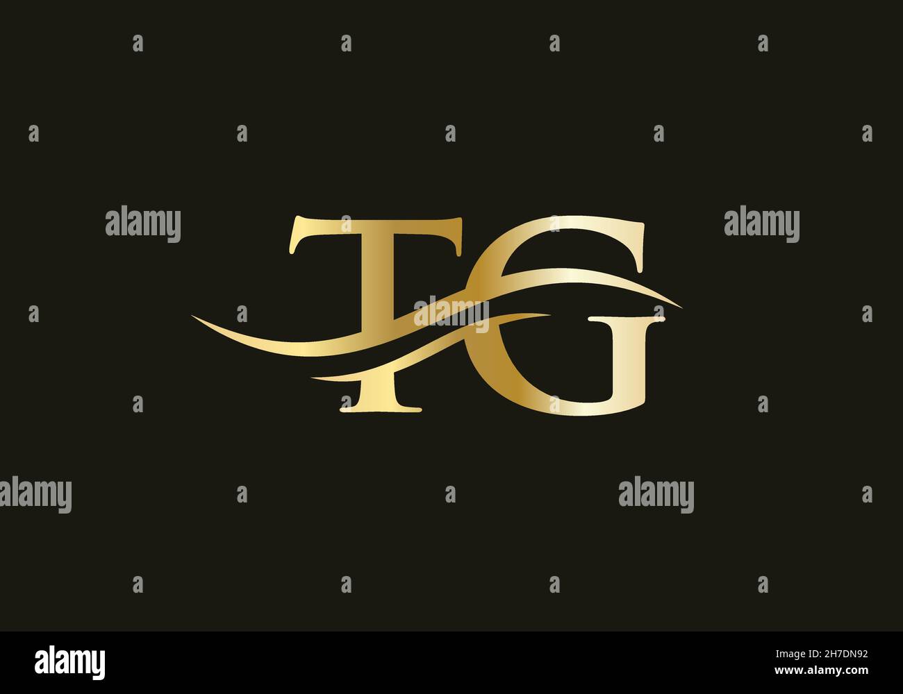 Kreativer TG-Brief mit Luxuskonzept. Modernes TG Logo Design für Geschäfts- und Firmenidentität Stock Vektor