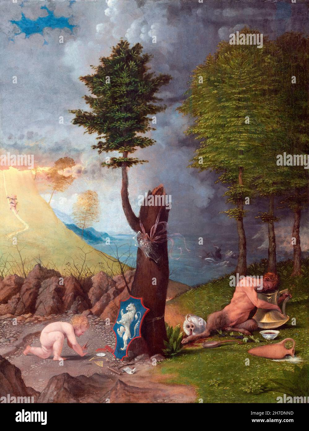 Allegorie von Tugend und Laster, Gemälde von Lorenzo Lotto, 1505 Stockfoto