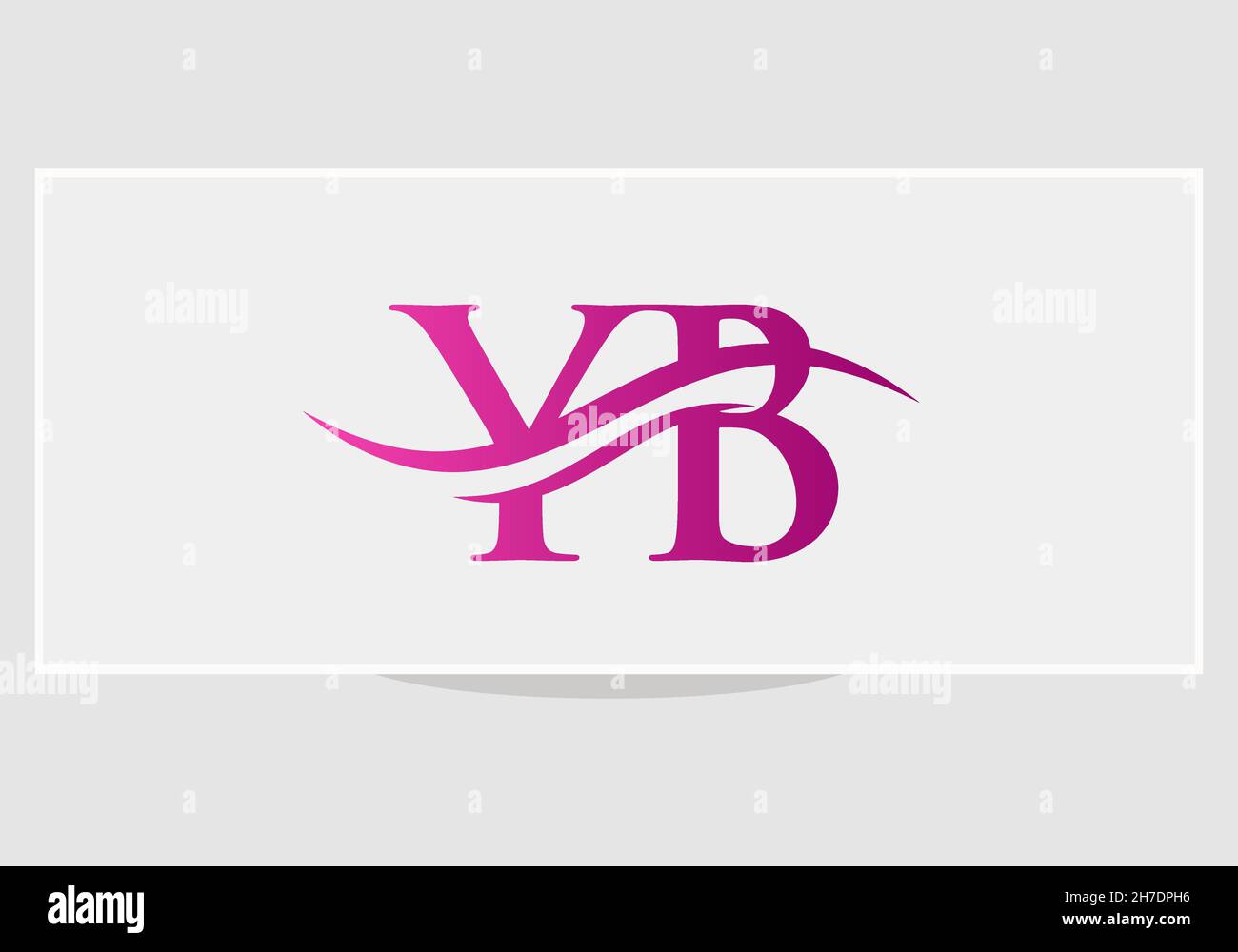 YB-Logo-Design. Premium Letter YB Logo Design mit Wasserwellenkonzept Stock Vektor