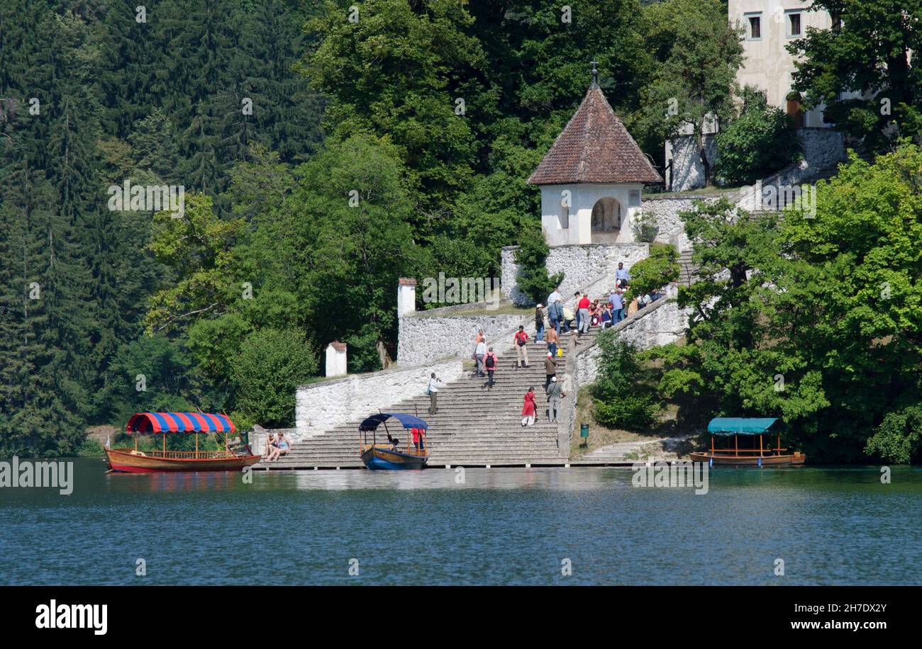 Lake Bled Slowenien Stockfoto