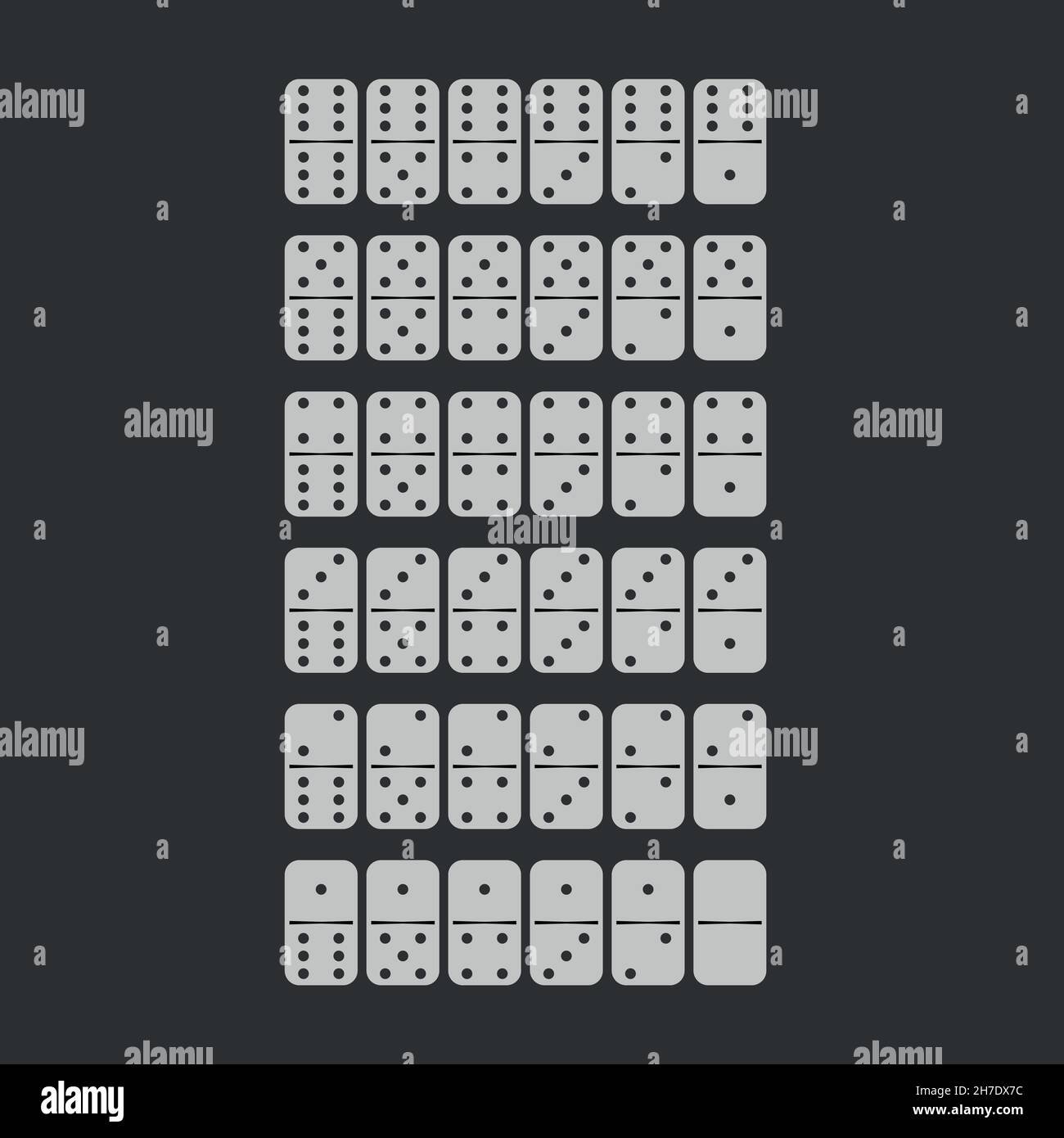 Domino-Symbol. Symbol für Tischspiele. Logo-Design-Element Stock Vektor
