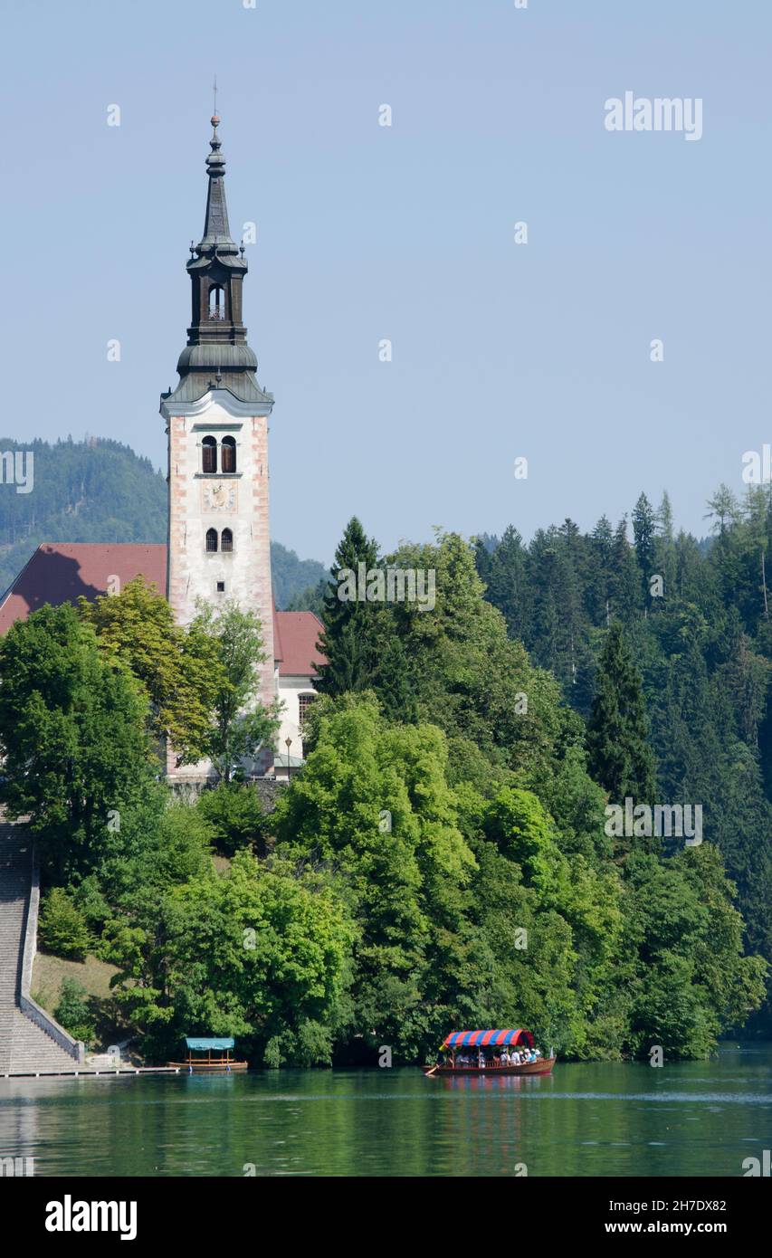 Lake Bled Slowenien Stockfoto