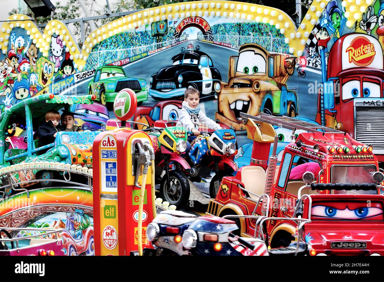 Children on Ride, Barcelona, Spanien. Stockfoto