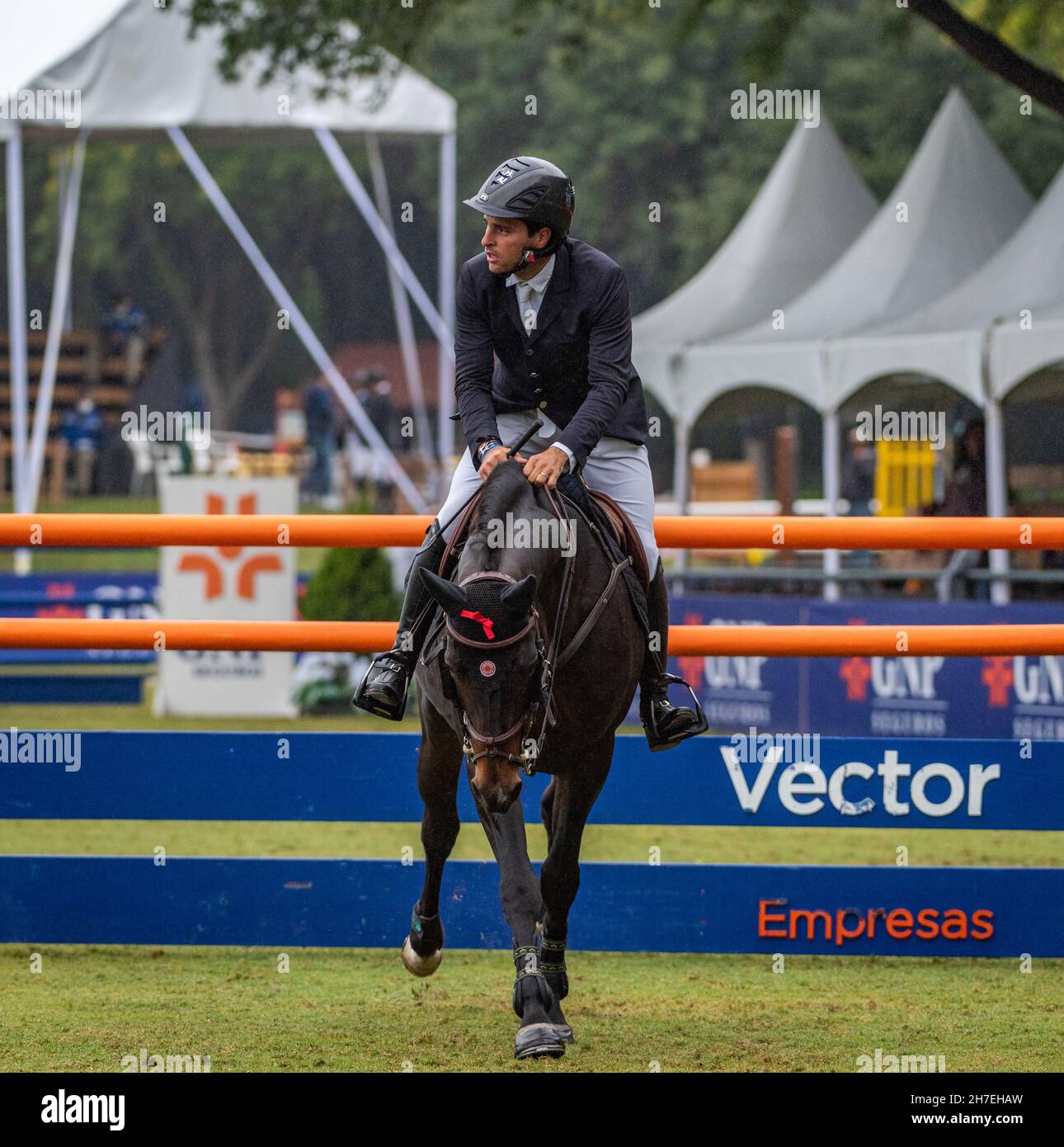 Monterrey Mexico mit Daniel Bluman und Ubiluc beim Grand Prix 1,55m Stockfoto