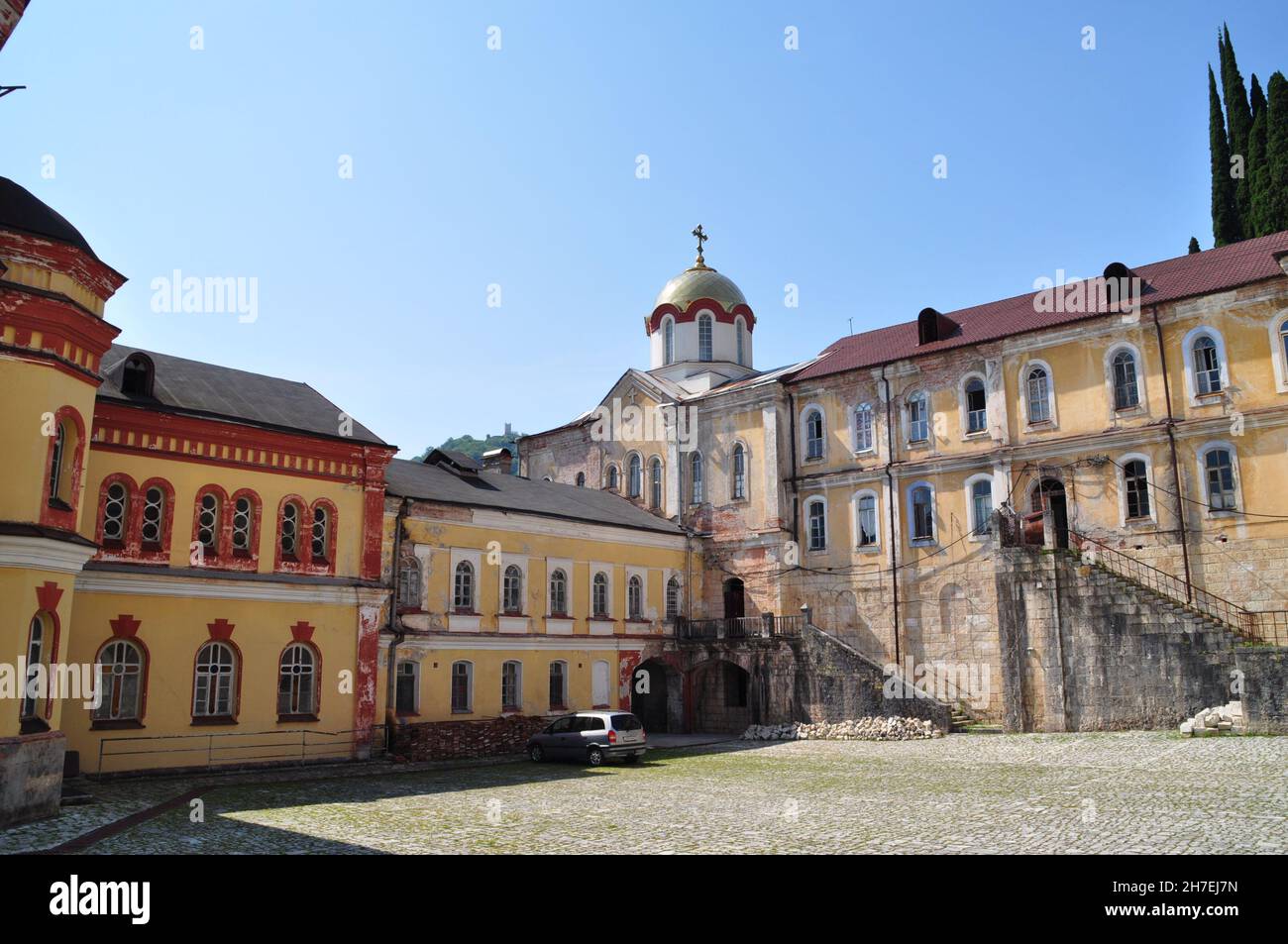 Das Neue Athos Kloster in Neu Athos, Abchasien. Stockfoto