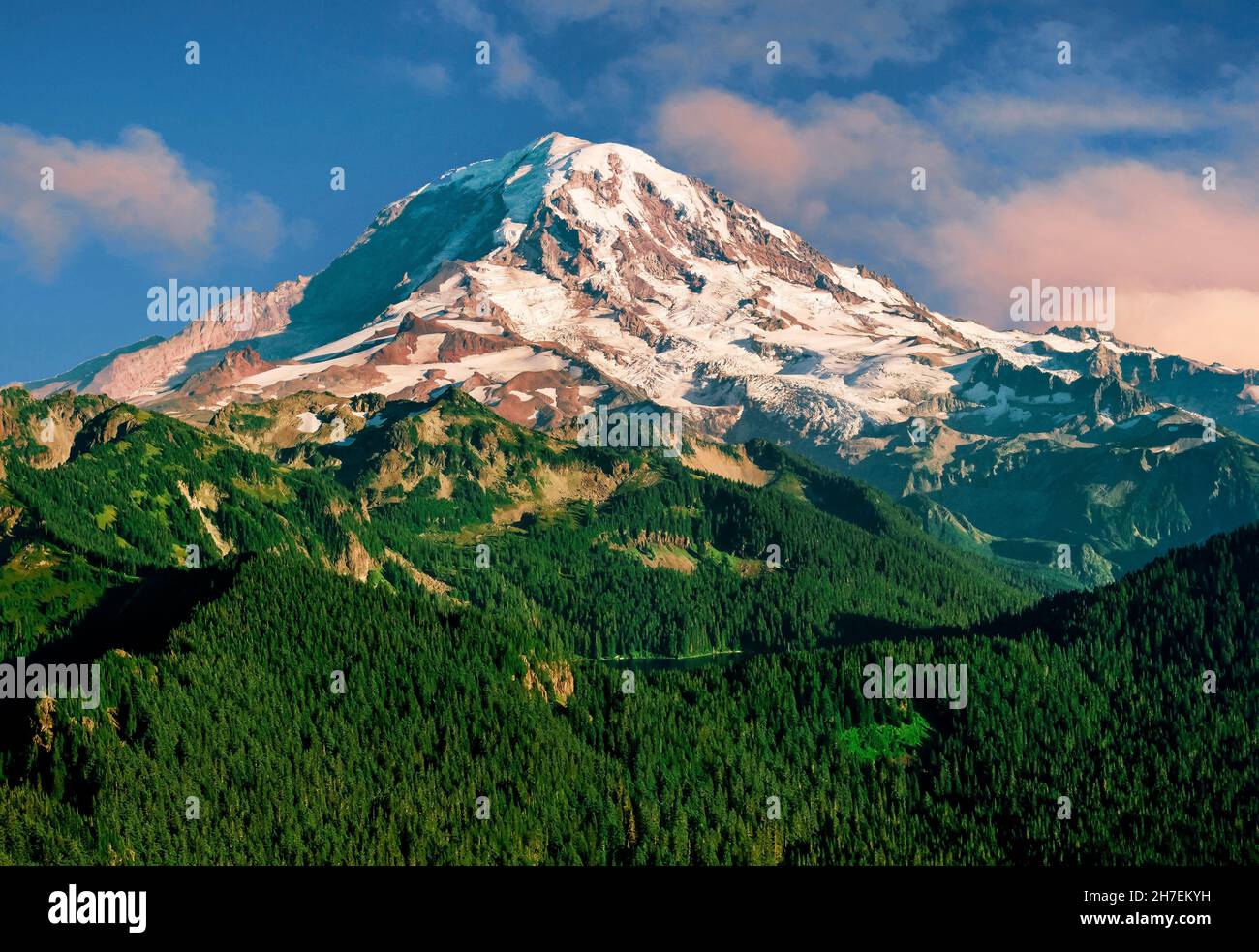 Mount Rainier vom Tolmie Peak, Mount Rainier National Park, Washington Stockfoto
