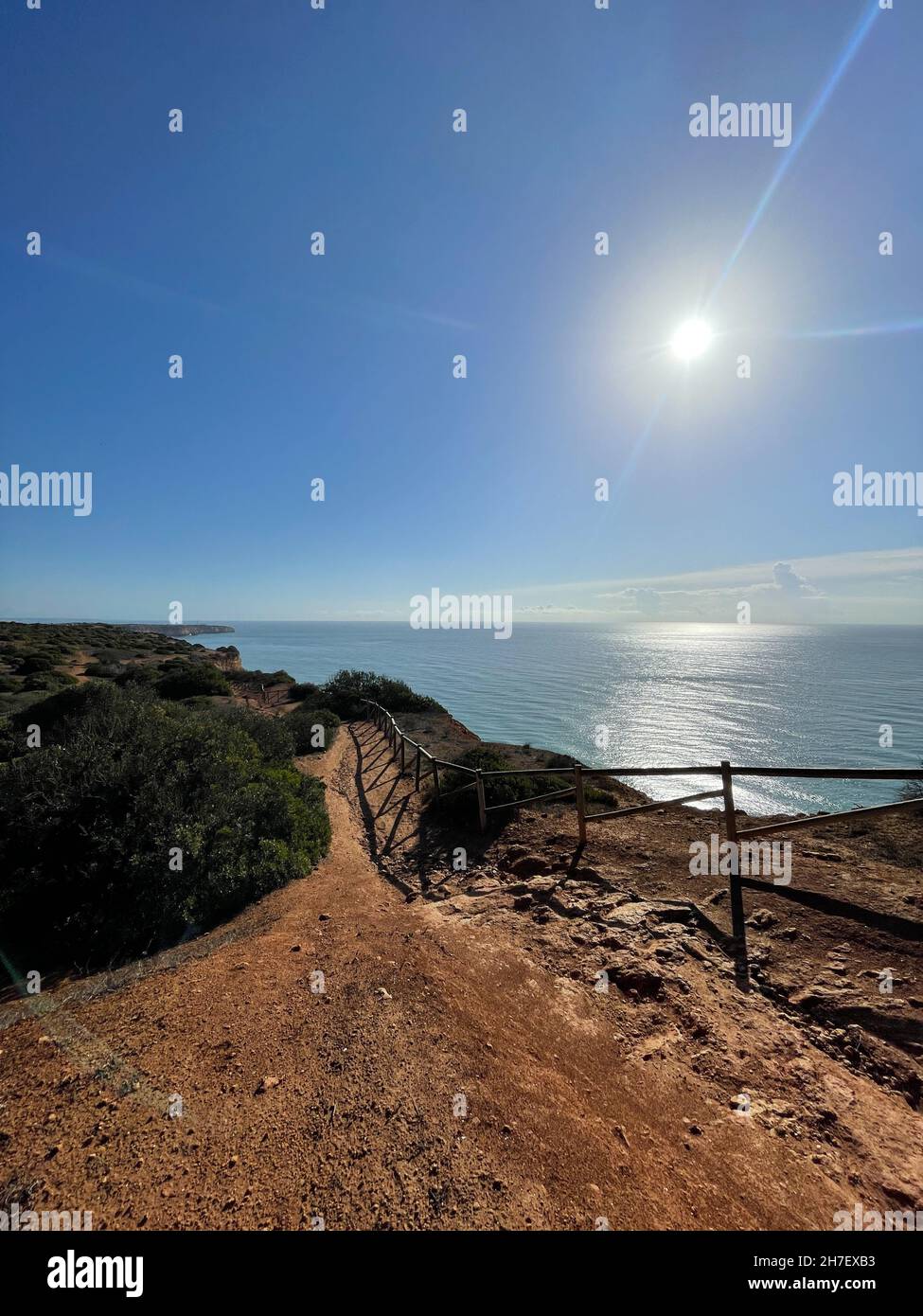 Luftaufnahme Fischerpfad algarve portugal lagos Porto Mós Strand Praia da Luz Rocha Negra. Stockfoto