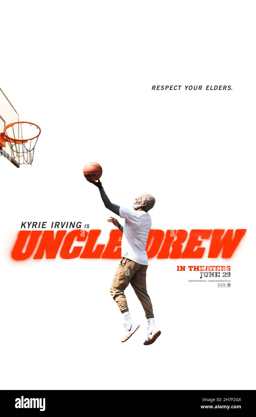 VERÖFFENTLICHUNGSDATUM: 29. Juni 2018 TITEL: Onkel Drew STUDIO: Lionsgate REGIE: Charles Stone III PLOT: Eine Anti-Aging-Komödie über den Traum eines Mannes, das Rucker Classic-Straßenkugelturnier in Harlem zu gewinnen. HAUPTROLLE: Kyrie Irving, Lil Rel Howery, Shaquille O'Neal. (Kreditbild: © Lionsgate/Entertainment Picturs) Stockfoto