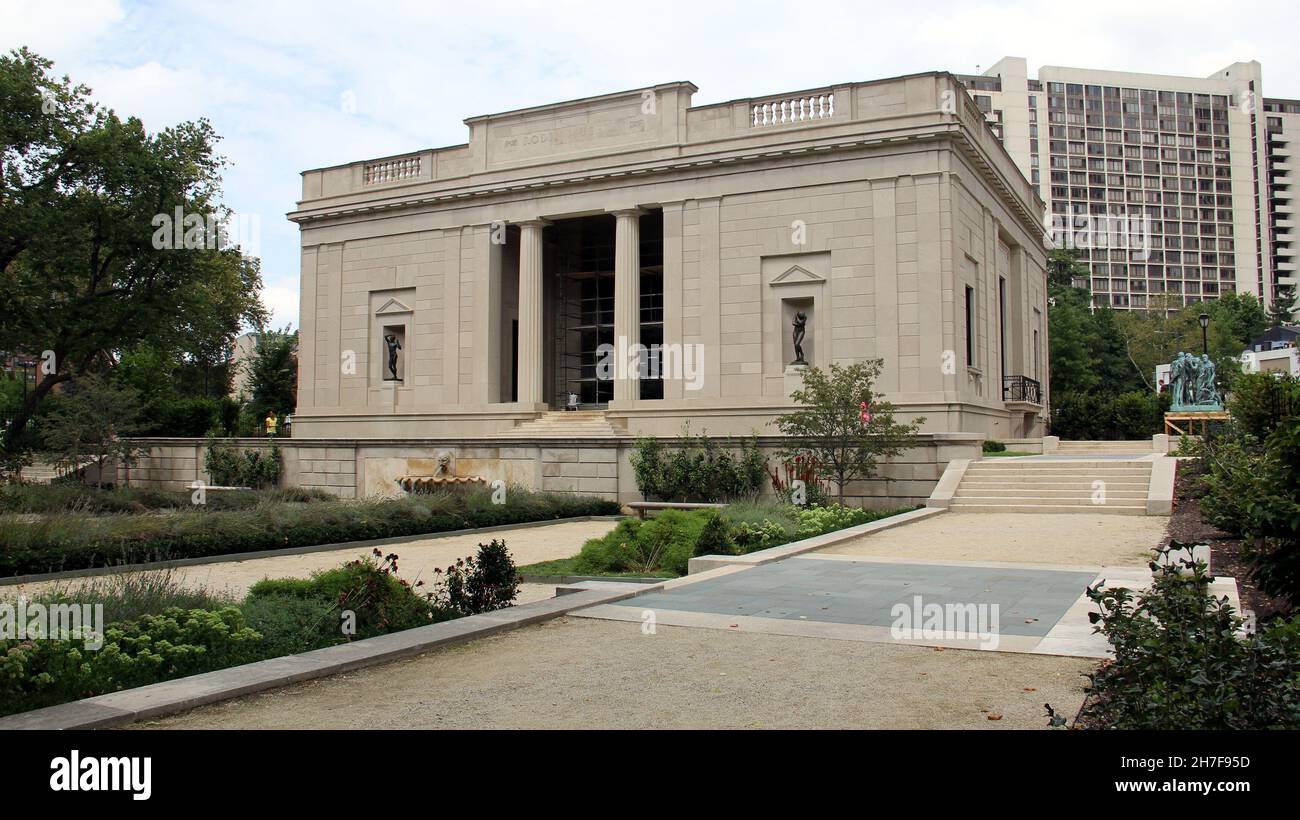 Rodin Museum, mit Teilansicht des Gartens, Philadelphia, PA, USA Stockfoto