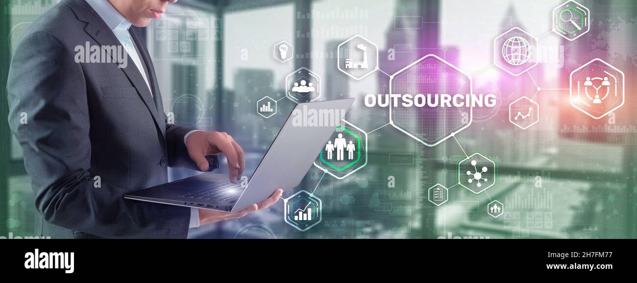 Outsourcing 2021 Human Resources Business Internet Technology Konzept. Stockfoto