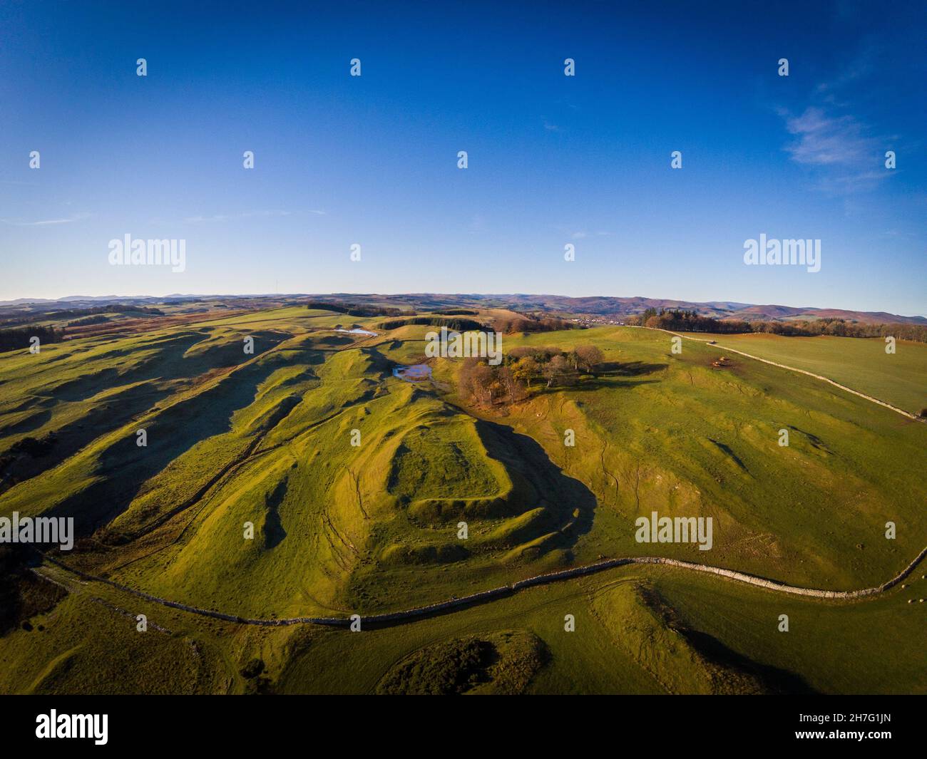 Bell Hill eine Hügelfestung an der schottischen Grenze bei Selkirk, Schottland, Großbritannien Stockfoto