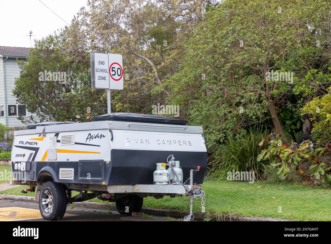 Wohnwagen Am Flughafen Parken Australien www.alamy.de