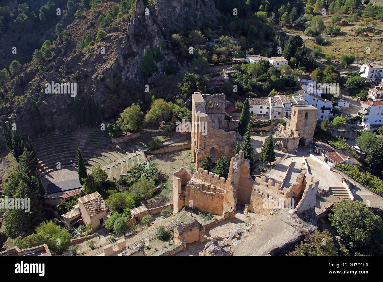 Castillo De La Iruela in der Nähe von Cazorla, einer Gemeinde von Spanien in der Provinz Jaén, Andalusien.Naturpark Sierras de Cazorla, Segura y Las Villas Natural Stockfoto