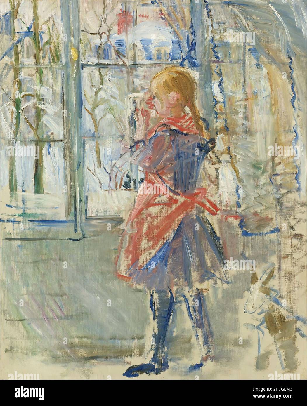 Berthe Morisot - das Mädchen in einer roten Schürze - 1886 Stockfoto