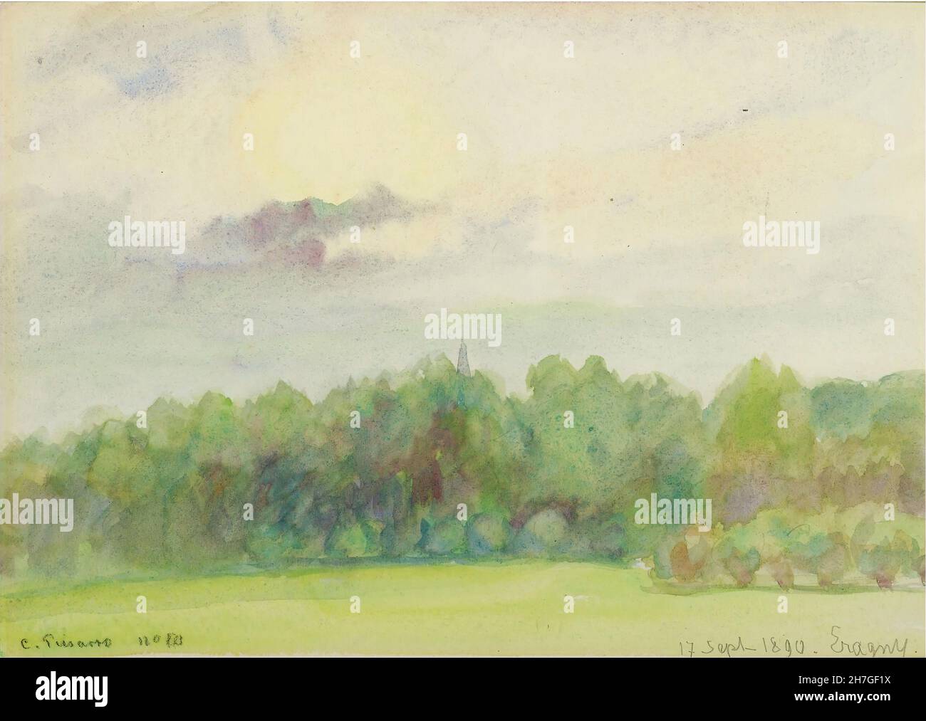 Camille Pissarro - Landschaft in Eragny - 1890 Stockfoto
