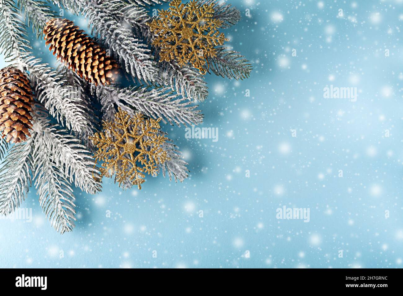 Weihnachten und Neujahr Feiertage Hintergrund, Wintersaison. Weihnachtskarte Stockfoto
