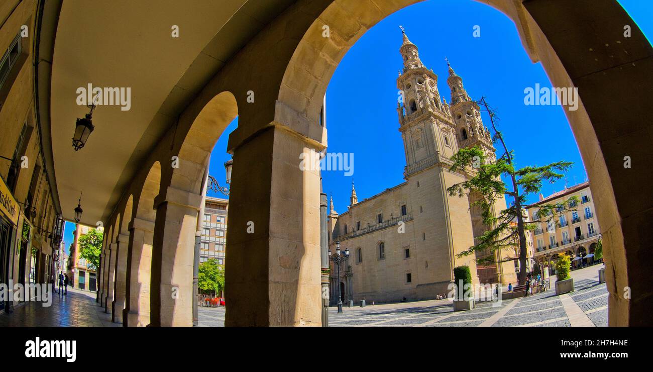 Co-Kathedrale von Santa María De La Redonda, Spanisch Eigenschaft von kulturellem Interesse, historisches Erbe, S.XV, Gotik, Logroño, La Rioja, Spanien, E Stockfoto