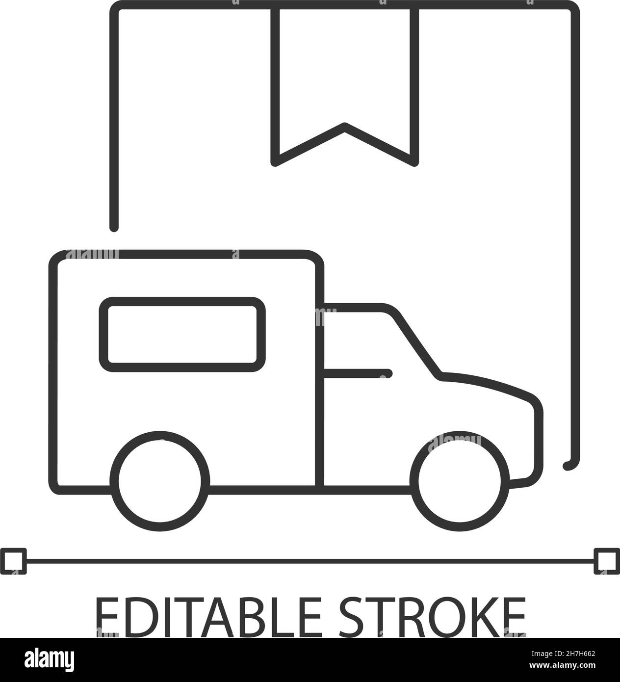 Internationaler LKW-Versand Client Service linear Symbol Stock Vektor