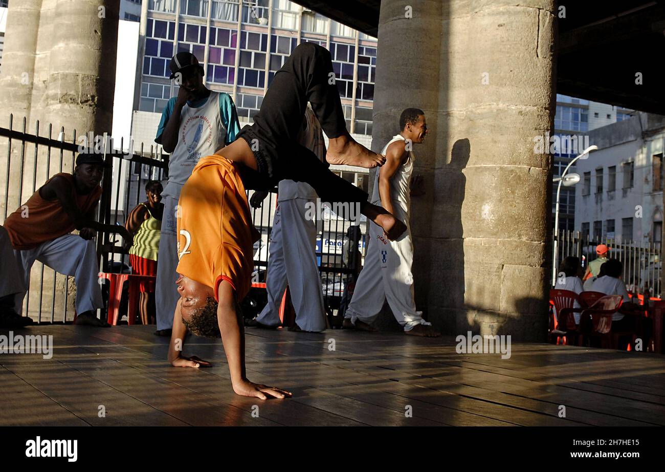 BRASILIEN, STAAT BAHIA, SALVADOR DE BAHIA, EINE BRASILIANISCHE KAMPFKUNST ANGOLANISCHEN URSPRUNGS, CAPOEIRA Stockfoto