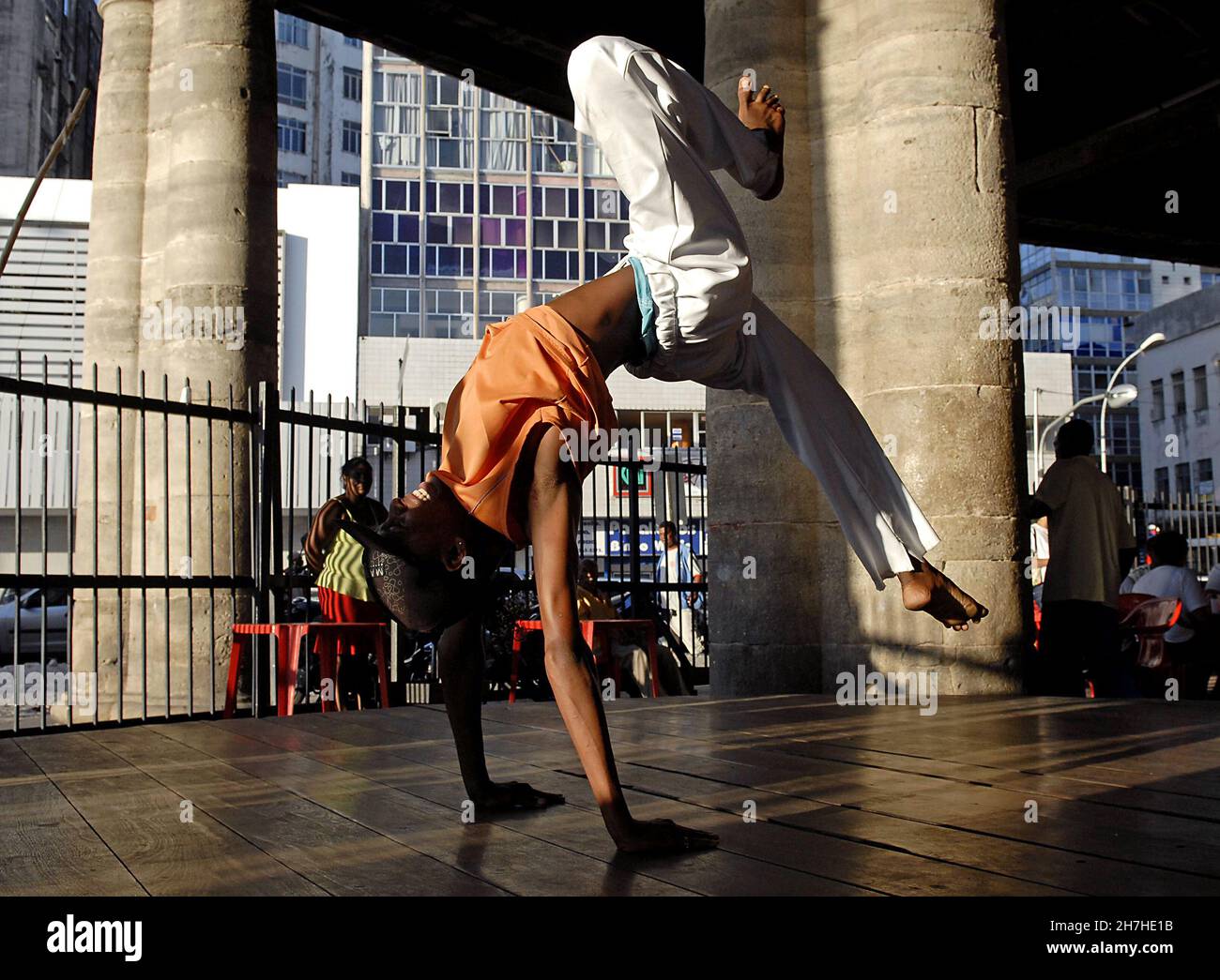 BRASILIEN, STAAT BAHIA, SALVADOR DE BAHIA, EINE BRASILIANISCHE KAMPFKUNST ANGOLANISCHEN URSPRUNGS, CAPOEIRA Stockfoto