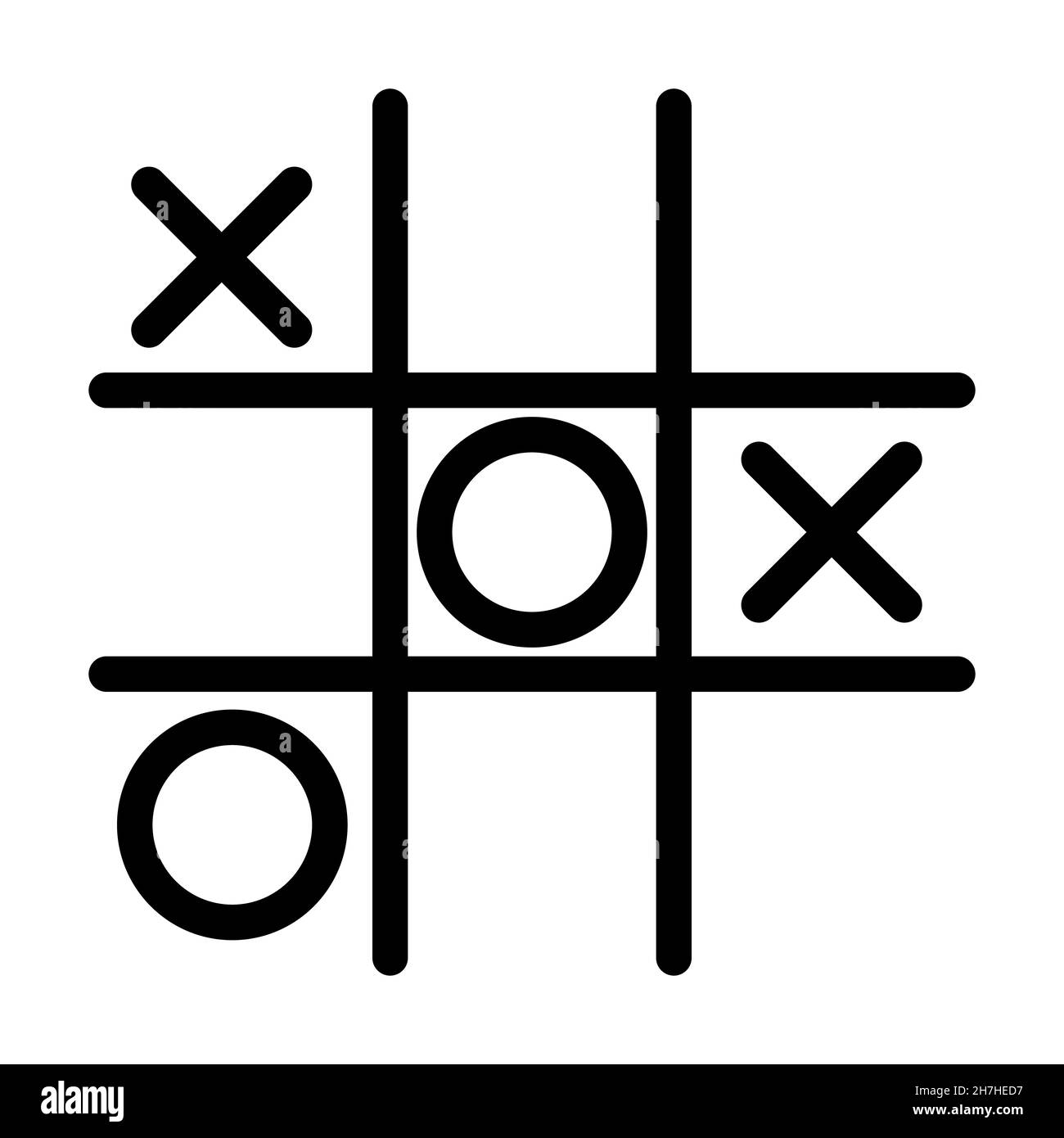 TIC-tac-Toe Spiel mit Kreuz und Kreis. Minispiel. Vektorgrafik. Stock Vektor