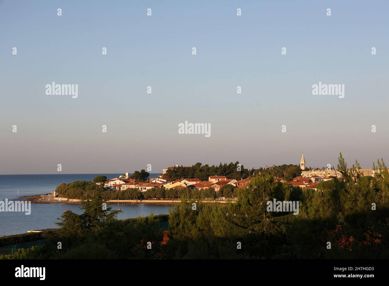 Morgenlicht auf Novigrad, Istrien, Kroatien, Europa. Stockfoto