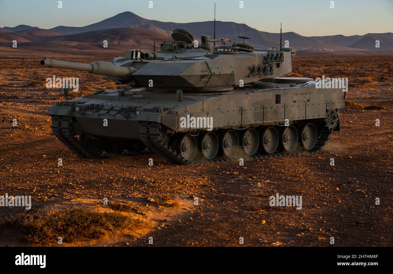 Tank bei der militärischen Ausbildung Stockfoto