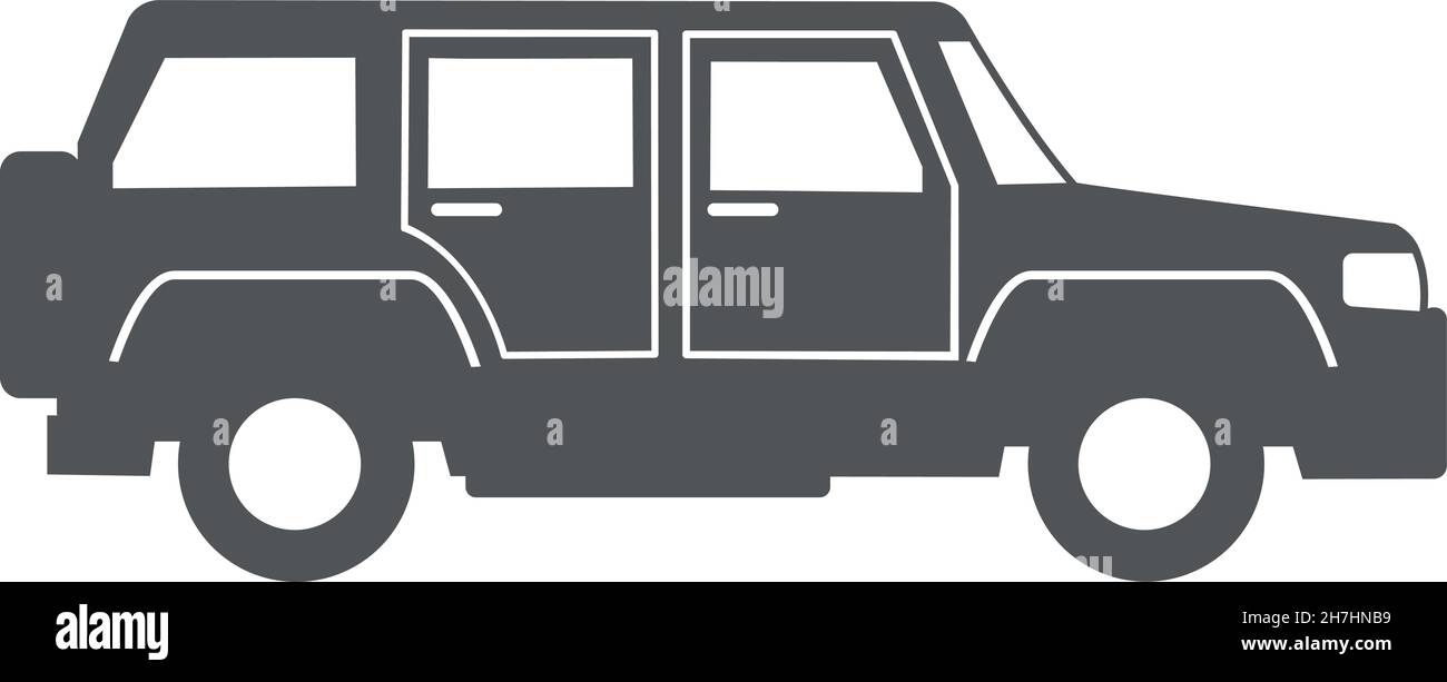 Jeep Silhouette. Motor modernes Auto Auto, Vektor-Illustration isoliert auf weißem Hintergrund Stock Vektor