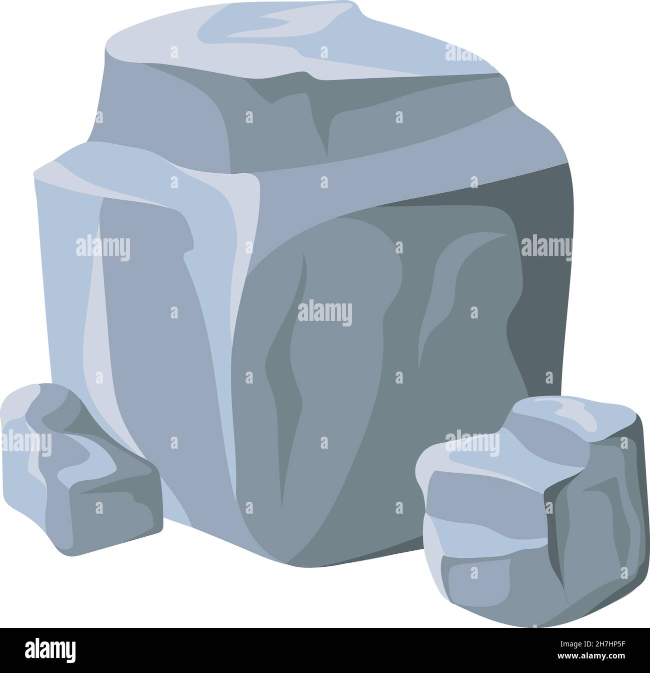 Bergfelsen. Steine Haufen Felsbrocken Kies, Schutt Konstruktion, Cartoon-Vektor isoliert auf weißem Hintergrund Stock Vektor