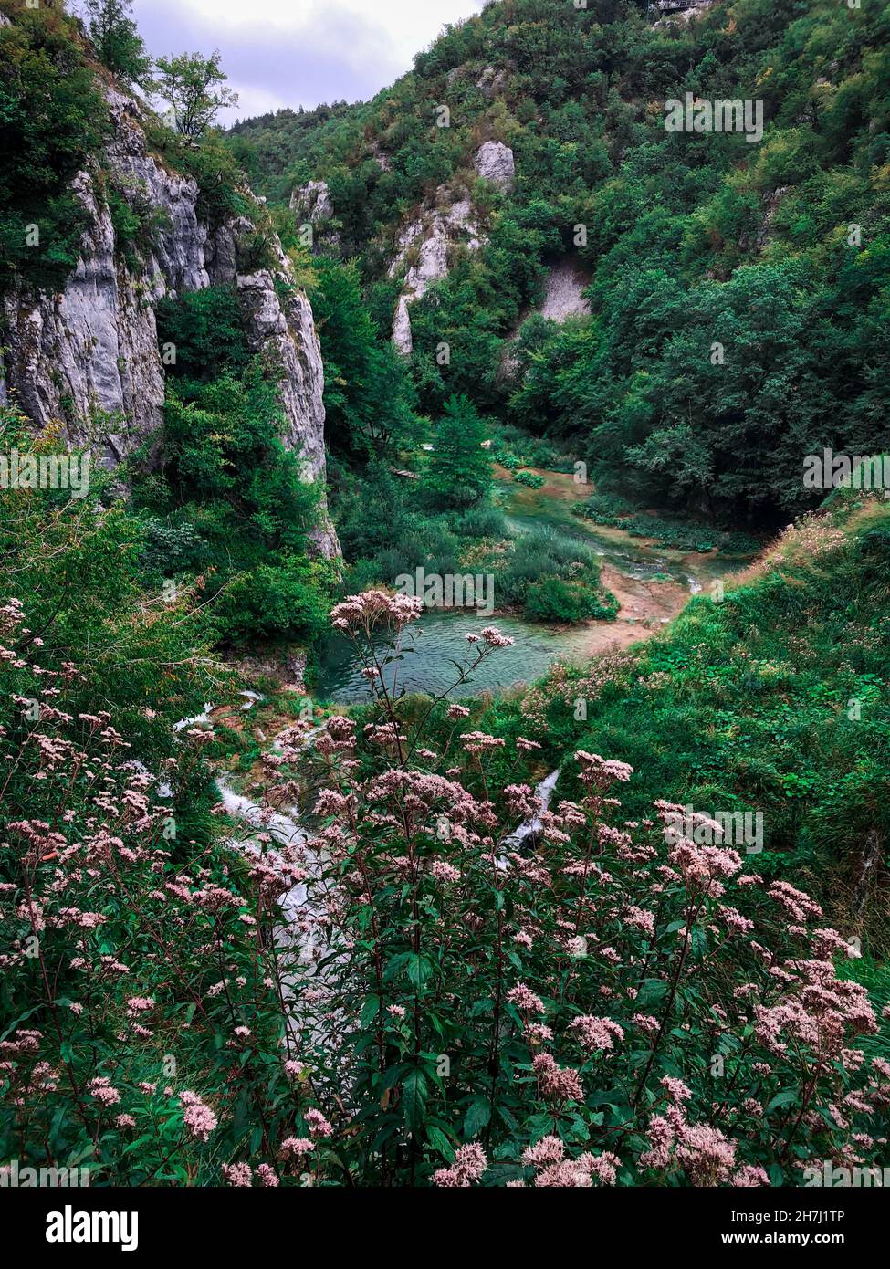 Die Schönheit des Nationalparks Plitvicer Seen Stockfoto