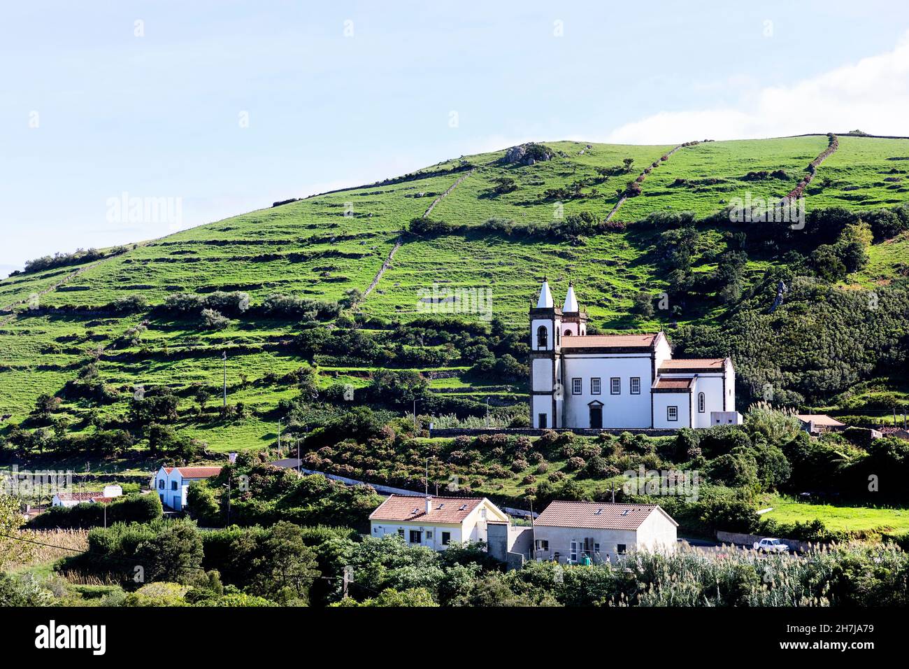 Kirche unserer Lieben Frau von Lourdes, Igreja Nossa Senhora de Lourdes in Fazenda de Santa Cruz, Flores, Azoren, Portugal Stockfoto