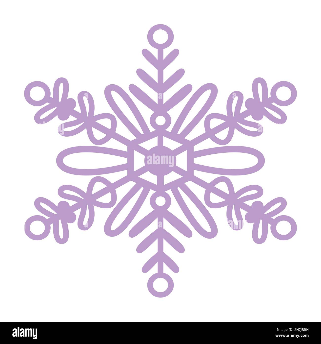 Schneeflocke-Symbol. Einfache Darstellung einer flachen Vektorlinie isoliert auf weißem Hintergrund. Silhouette Schneeflocke. Stock Vektor