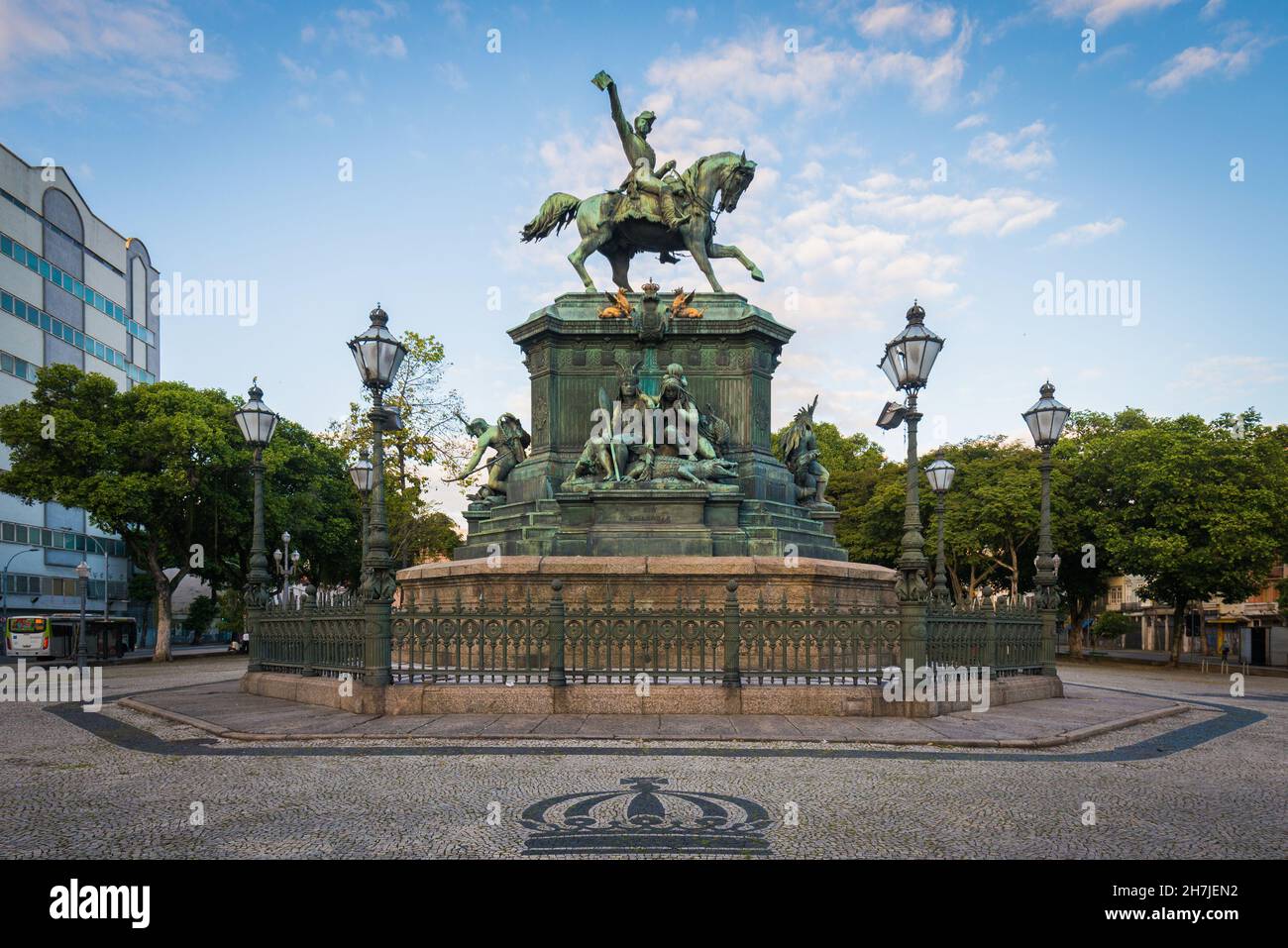 Rio de Janeiro, Brasilien - 26. Oktober 2021: Statue des Dom Pedro I, auf dem Platz Tiradentes im Zentrum der Stadt Rio de Janeiro. Stockfoto