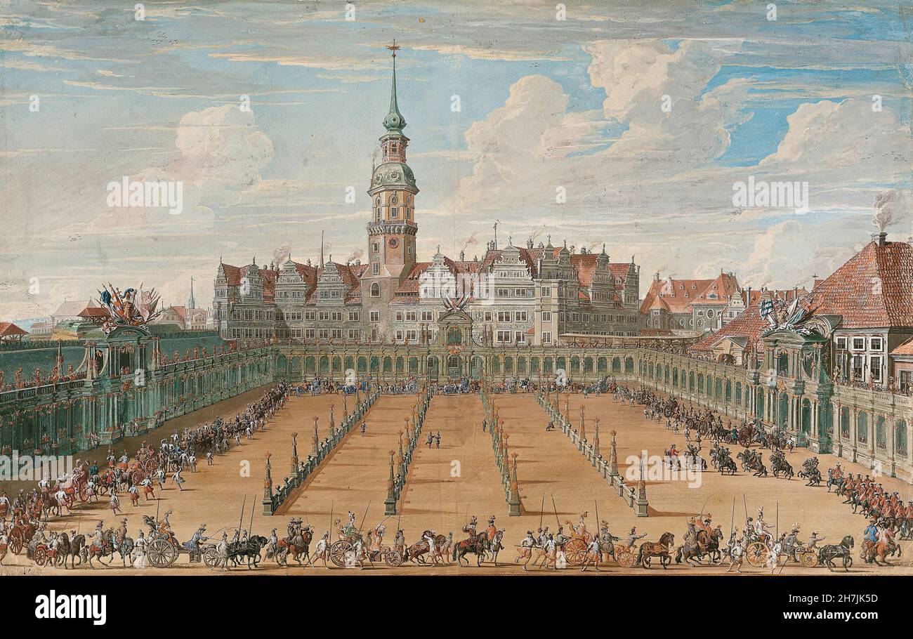 C.H. Fritzsche - Parade der Damenrennen, Dresden (1710) Stockfoto