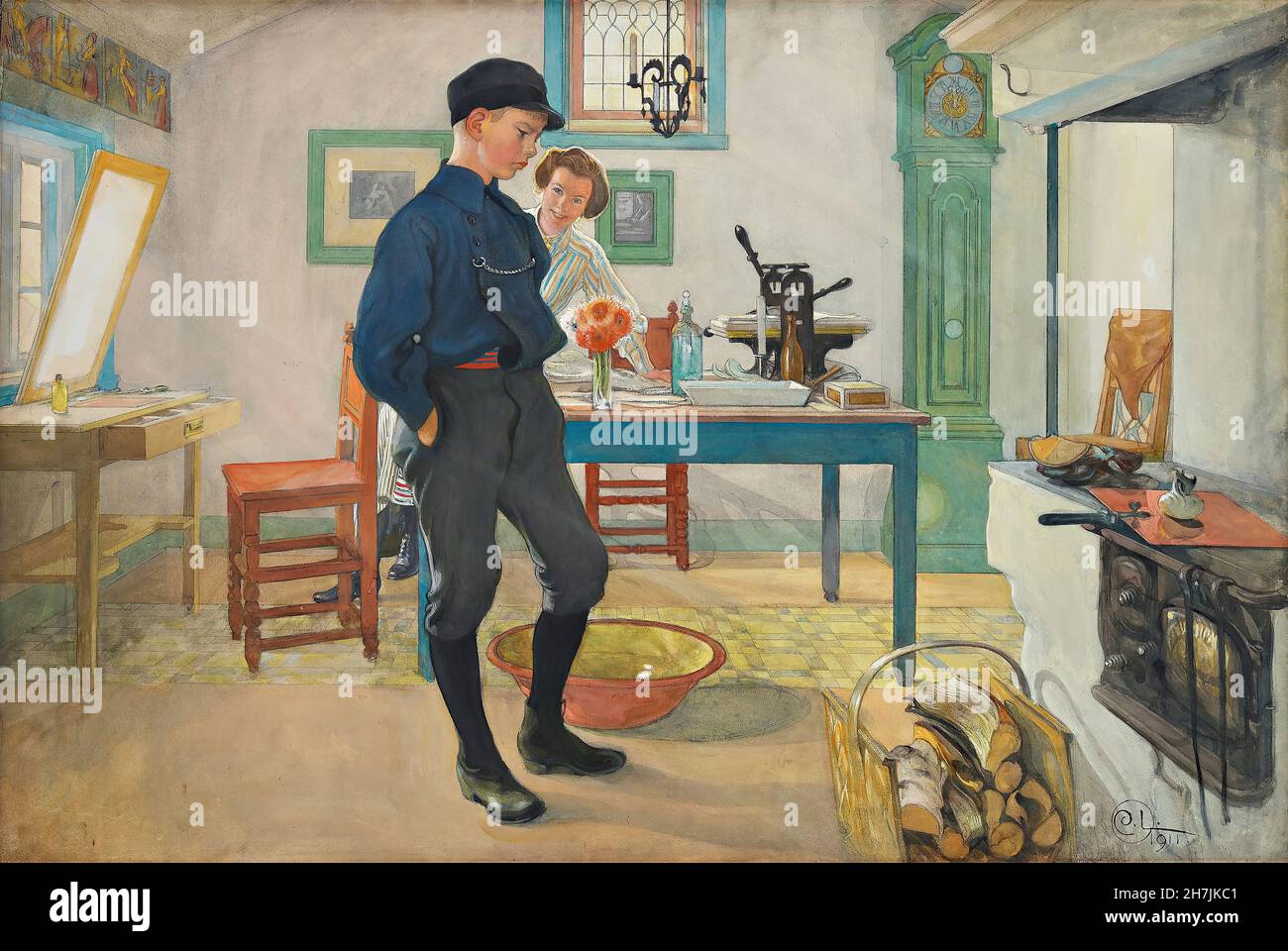 Carl Larsson (1853-1919) - Vet du vad, Var god och Glad! Stockfoto
