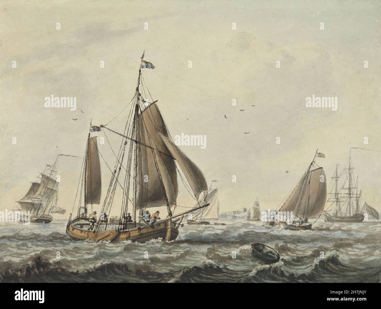 Dominic Serres (1722-1793) - Dutch Shipping Stockfoto