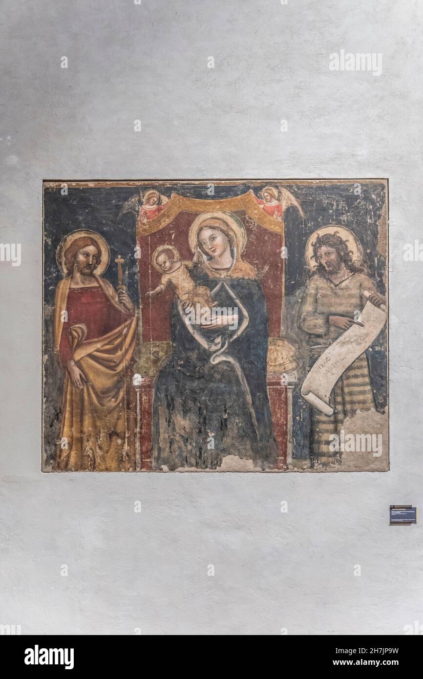 Pinacoteca Nazionale Bologna, Madonna col Bambino in trono Fra i Santi Giacomo e Giovanni Battista, Italien Stockfoto