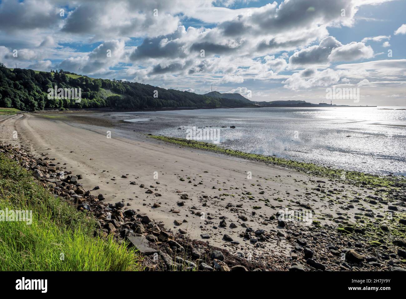 Silversands Beach, Aberdour, Fife, Schottland, vom Fife Coastal Path aus. Stockfoto