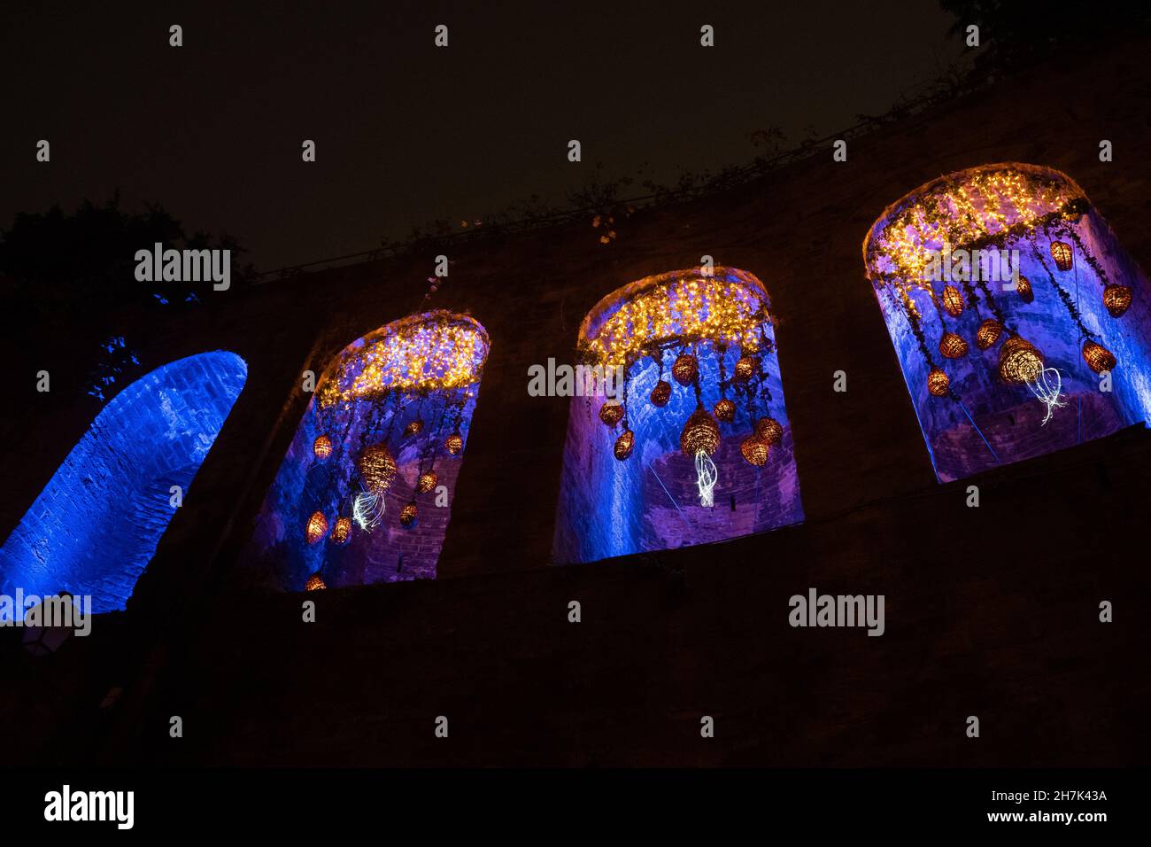 6. Dezember 2019, Lyon, Frankreich, Lichterfest. Dekorationen in der Stadt des Lichts Stockfoto