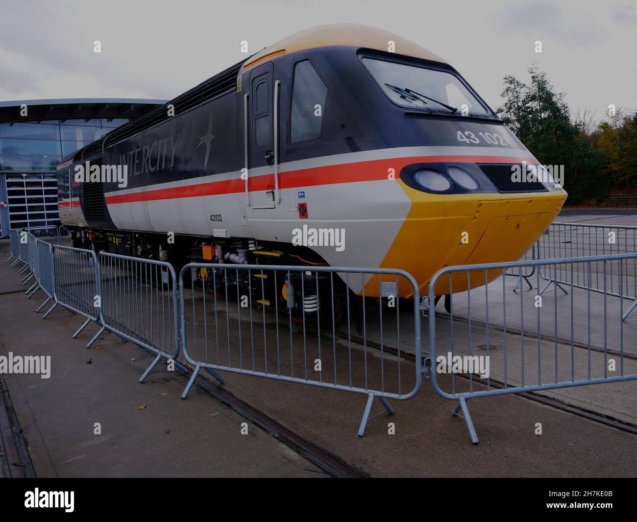 Die Lok 43102, die im November 1987 den Weltrekord für einen Dieselzug mit einer Geschwindigkeit von 148,5 mph brach, wurde auf der Locomotion Natio ausgestellt Stockfoto
