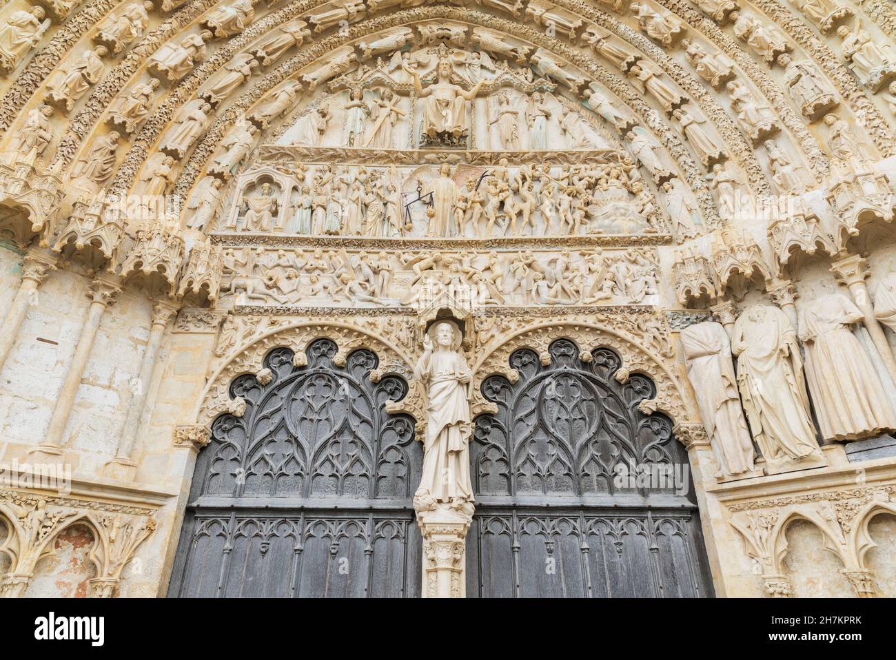 Frankreich, Cher, Bourges, Seitenwand der Kathedrale von Bourges Stockfoto