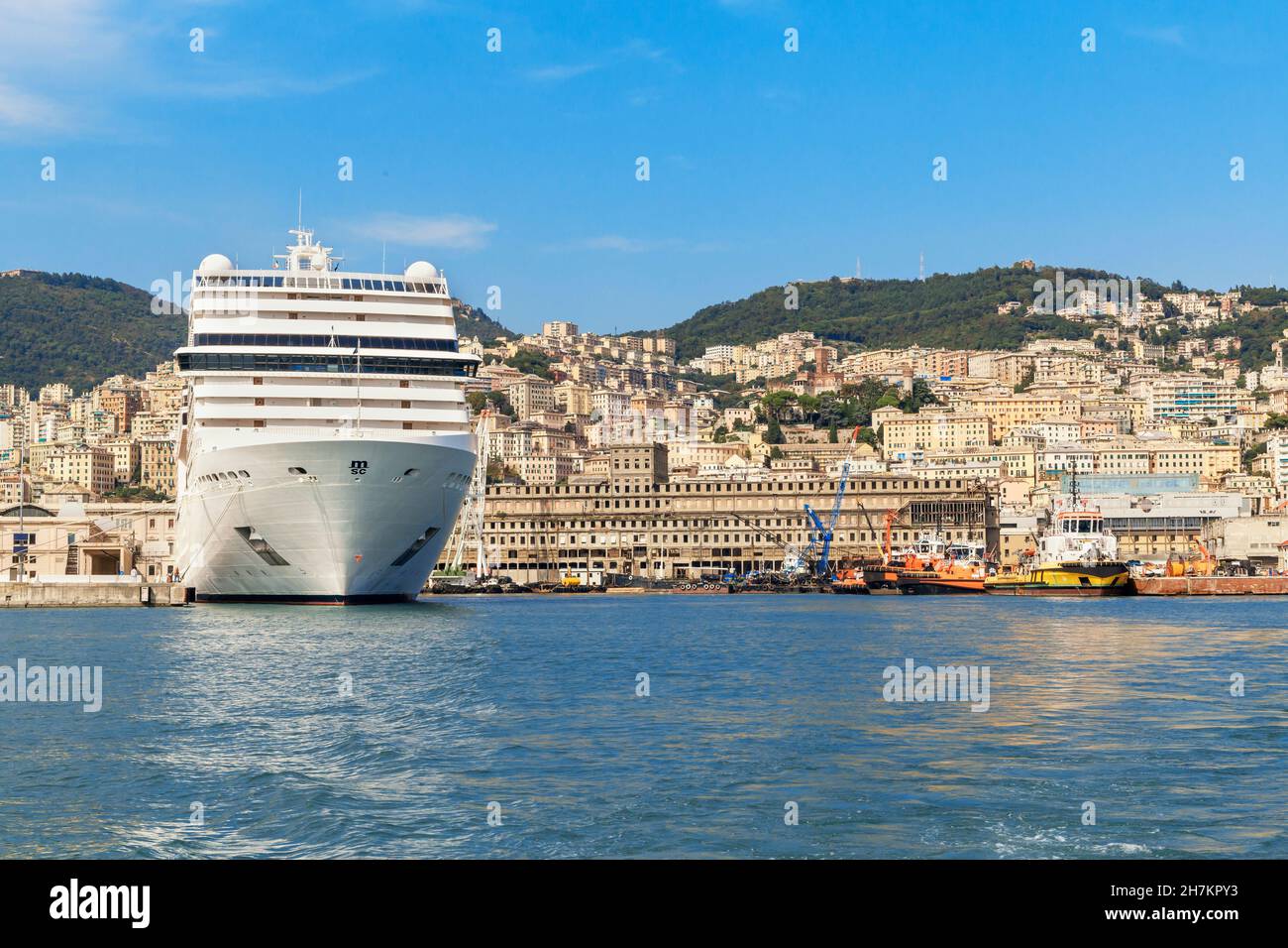 Hafenansicht, Genua, Ligurien, Italien, Stockfoto