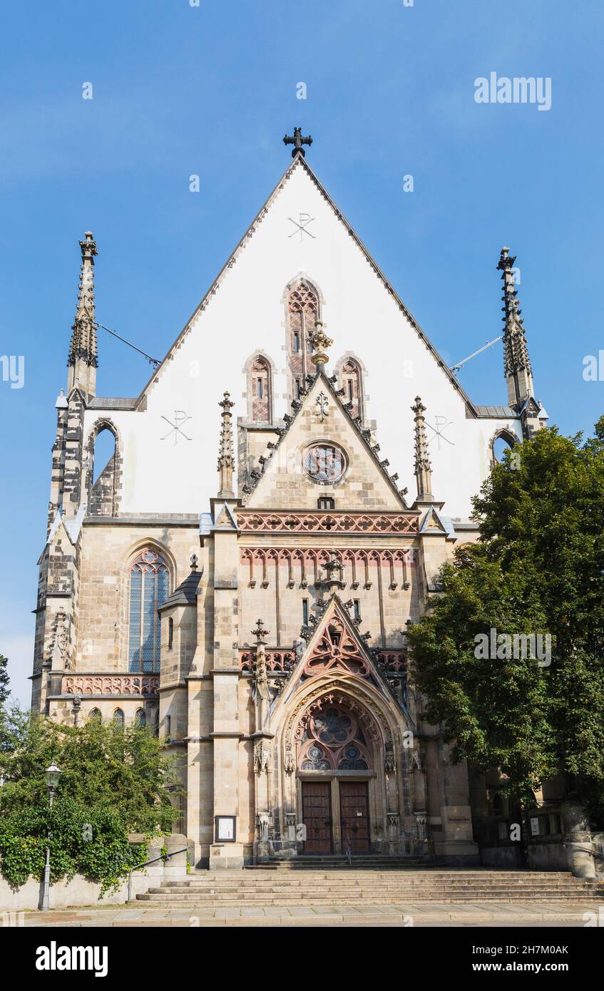 Deutschland, Sachsen, Leipzig, Fenster und Balkone des historischen Jugendstil-Kaufhaus Ebert Stockfoto