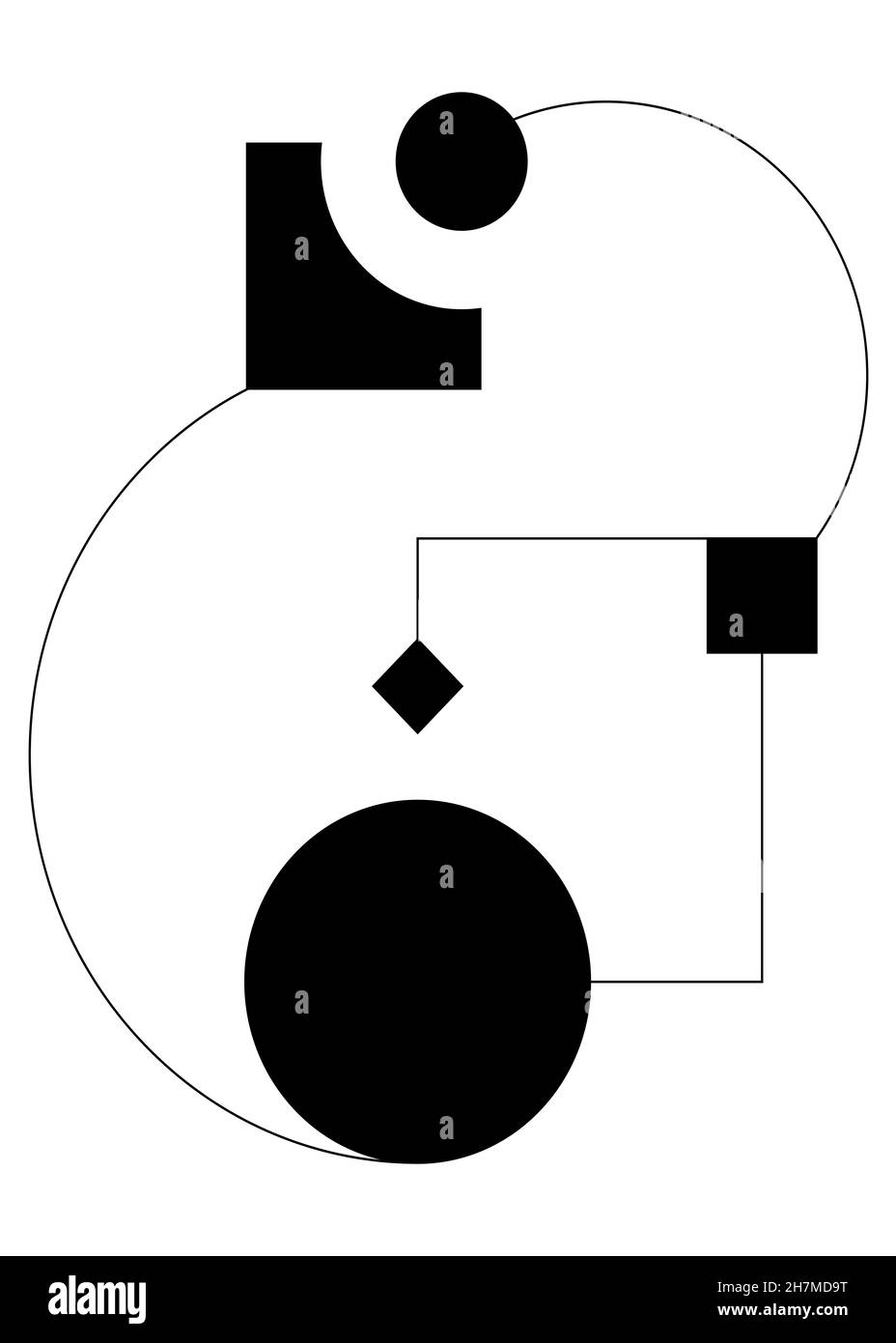 Schöne geometrische, moderne und bunte abstrakte digitale Kunst Stockfoto