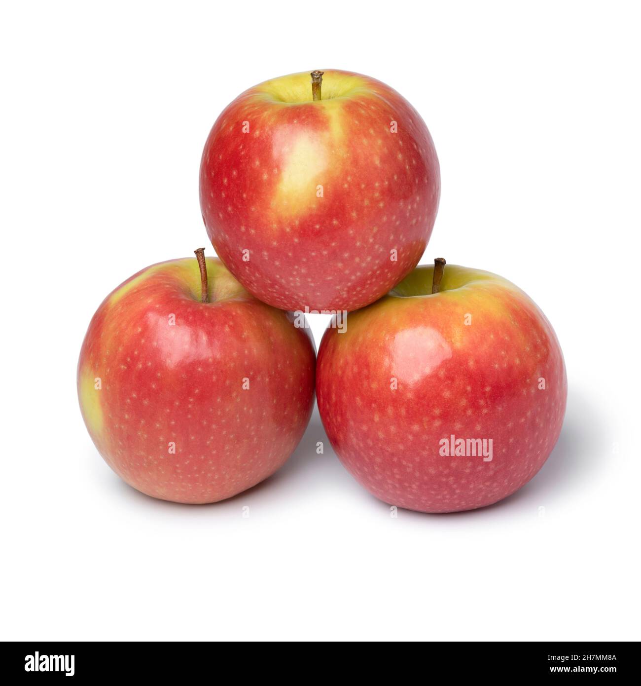 Frische gesunde Pink Lady Äpfel isoliert auf weißem Hintergrund Stockfoto