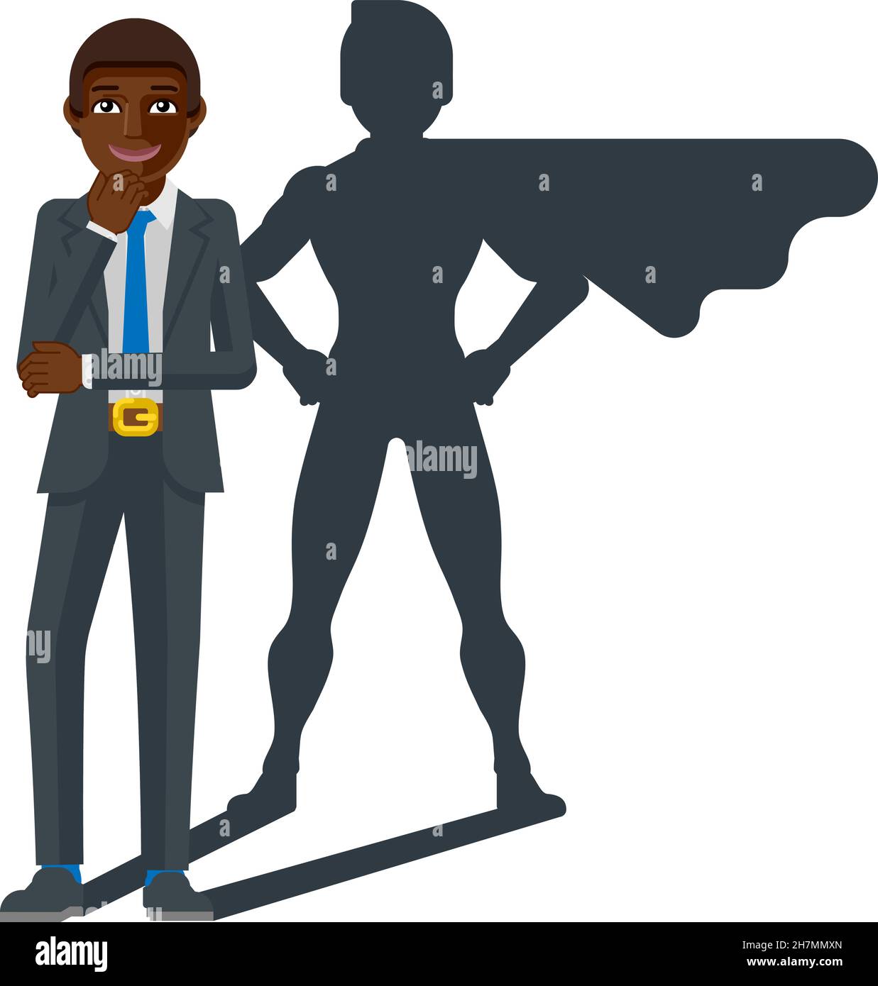Business Person Super Hero Cartoon Maskottchen Stock Vektor
