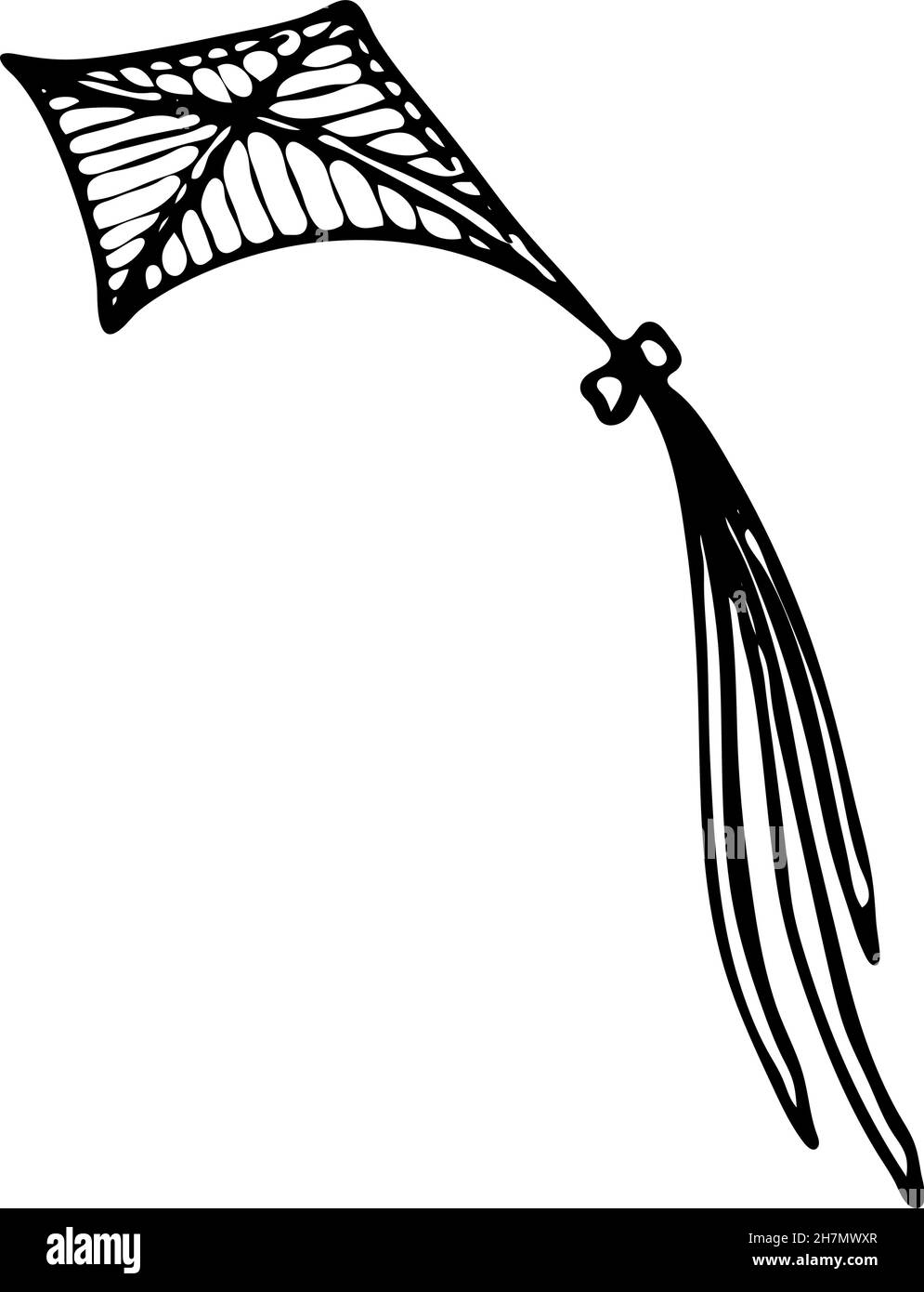 Drachen-Doodle-Symbol mit handgezeichneter Kontur. Vektor-Skizze Illustration von Drachen für Print, Web, mobile und Infografiken isoliert auf weißem Hintergrund. Stock Vektor