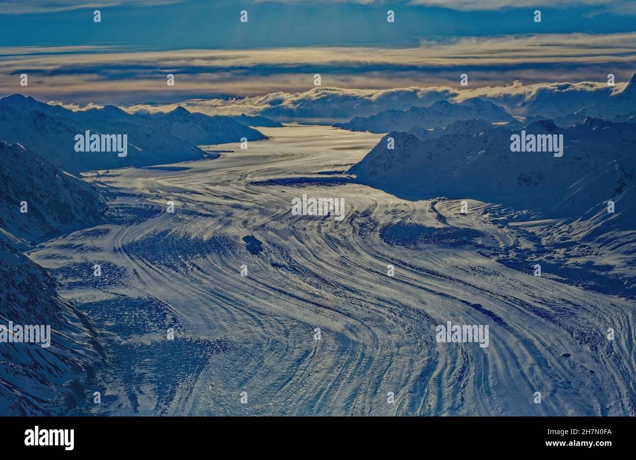 Logan-Gletscher, Kluane Icefield Ranges, Kluane-Nationalpark, Yukon Territory, Kanada Stockfoto